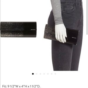 NWT Jimmy Choo glitter acrylic chain clutch